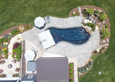 aerial view of fiberglass pool